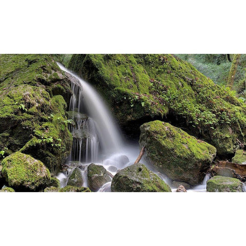 Canyon Falls No. 13 Black Modern Wood Framed Art Print with Double Matting by Blaustein, Alan