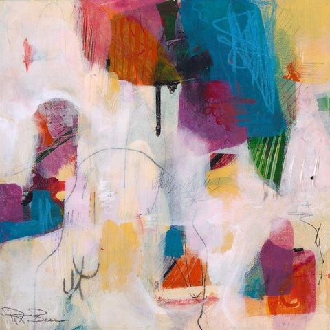 Oide 5 White Modern Wood Framed Art Print with Double Matting by Beer, Pamela K.