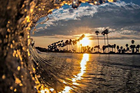 Wave 3 Black Ornate Wood Framed Art Print with Double Matting by Baran, John