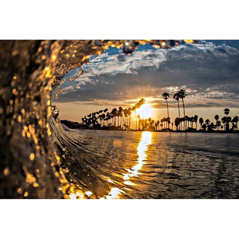 Wave 3 Black Modern Wood Framed Art Print by Baran, John