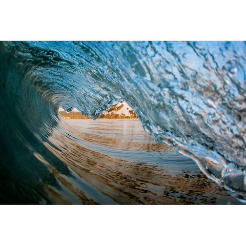 Wave 13 Gold Ornate Wood Framed Art Print with Double Matting by Baran, John