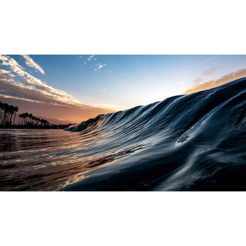 Wave 23 Black Modern Wood Framed Art Print by Baran, John