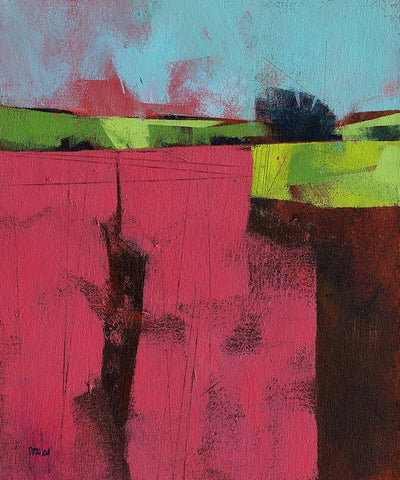 Herefordshire Field White Modern Wood Framed Art Print with Double Matting by Bailey, Paul