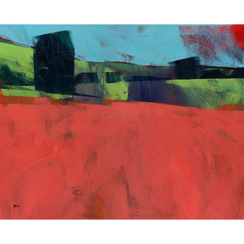 Herefordshire Red Black Modern Wood Framed Art Print by Bailey, Paul