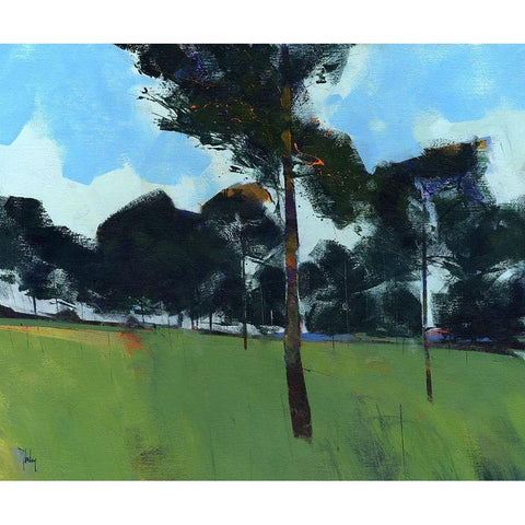Moorland Pines Gold Ornate Wood Framed Art Print with Double Matting by Bailey, Paul