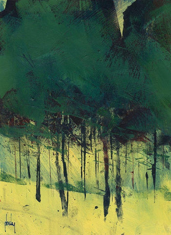 Pine Copse White Modern Wood Framed Art Print with Double Matting by Bailey, Paul