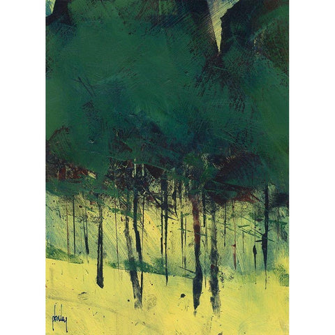 Pine Copse Black Modern Wood Framed Art Print by Bailey, Paul