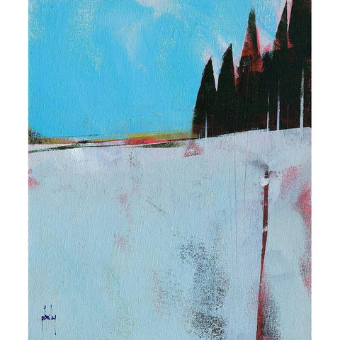 Snow Field Black Modern Wood Framed Art Print with Double Matting by Bailey, Paul