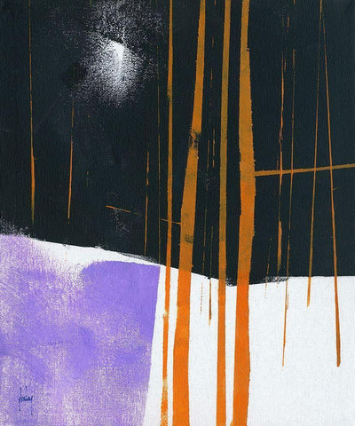 Thicket Moonlight White Modern Wood Framed Art Print with Double Matting by Bailey, Paul