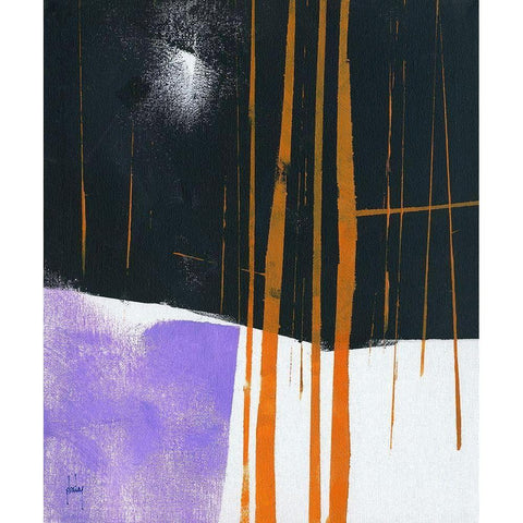 Thicket Moonlight Black Modern Wood Framed Art Print by Bailey, Paul