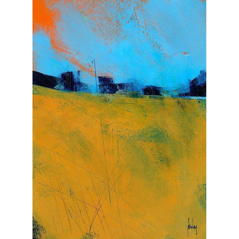 Tiny Orange Sun Black Modern Wood Framed Art Print with Double Matting by Bailey, Paul