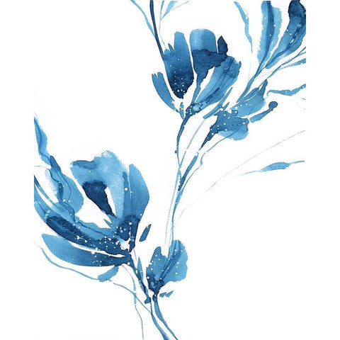 Blue Move 1 Black Modern Wood Framed Art Print by Binkin, Lesia