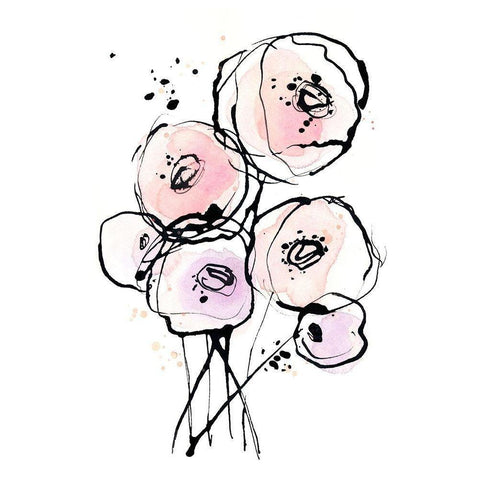 Pink Mod 2 White Modern Wood Framed Art Print by Binkin, Lesia