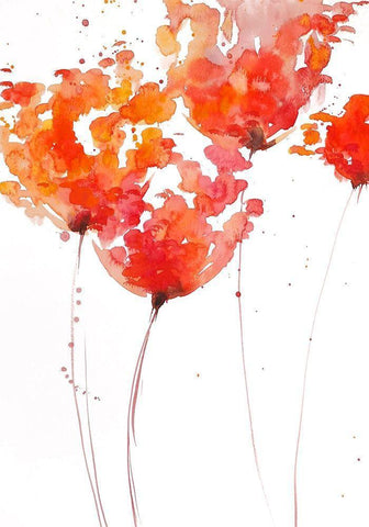 Tangerine Tango 1 White Modern Wood Framed Art Print with Double Matting by Binkin, Lesia