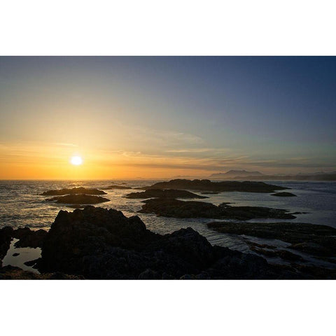 Coastal Waters At Sunset Gold Ornate Wood Framed Art Print with Double Matting by Burdick, Chuck
