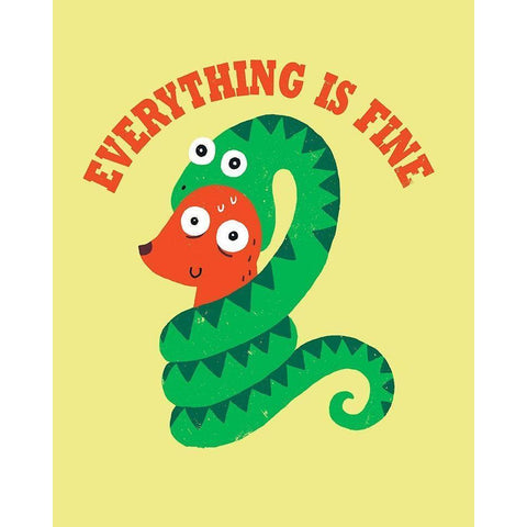 Everything Is Fine White Modern Wood Framed Art Print by Buxton, Michael