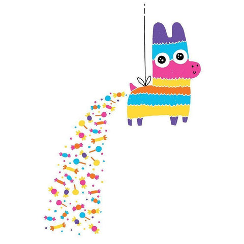 Pinata Poop White Modern Wood Framed Art Print by Buxton, Michael