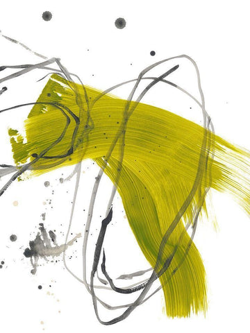 Citron Fusion No. 2 White Modern Wood Framed Art Print with Double Matting by Baker, Bronwyn