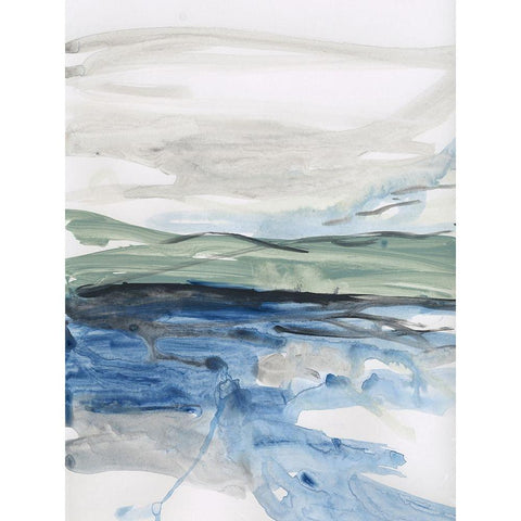 Lands End White Modern Wood Framed Art Print by Baker, Bronwyn