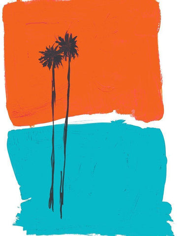 PS Palms White Modern Wood Framed Art Print with Double Matting by Baker, Bronwyn