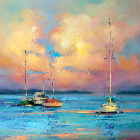After The Sailing Day Black Ornate Wood Framed Art Print with Double Matting by Bruniany, Kasia
