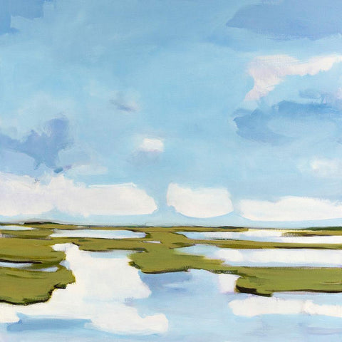 Clouds Illusion White Modern Wood Framed Art Print with Double Matting by Burggraaf, Stella