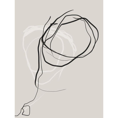 Threaded No. 3 Black Modern Wood Framed Art Print with Double Matting by Baker, Bronwyn