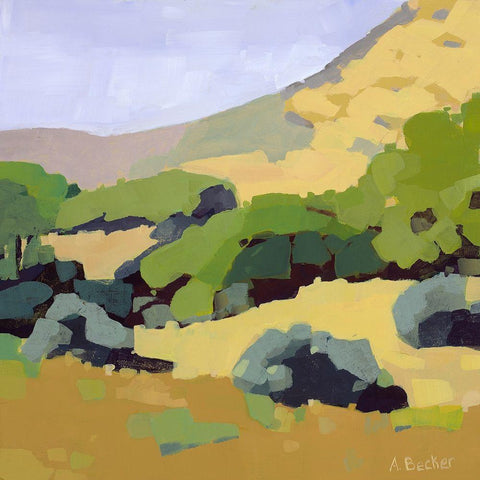 Hillside Black Ornate Wood Framed Art Print with Double Matting by Becker, Anne