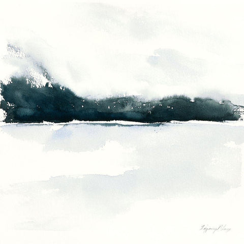 Beneath The Fog White Modern Wood Framed Art Print by Blaise, Tiffany