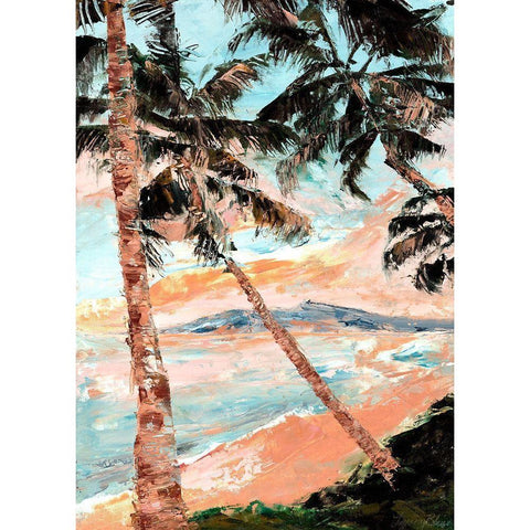 Paradise Palms Black Modern Wood Framed Art Print with Double Matting by Blaise, Tiffany
