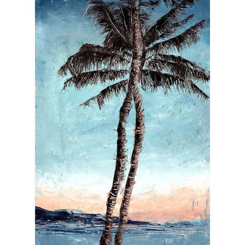 Sunset Palms Gold Ornate Wood Framed Art Print with Double Matting by Blaise, Tiffany