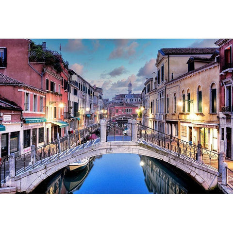 Venetian Canale #15 White Modern Wood Framed Art Print by Blaustein, Alan