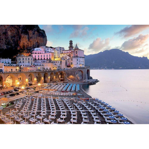 Sunrise Atrani #3 Black Modern Wood Framed Art Print with Double Matting by Blaustein, Alan