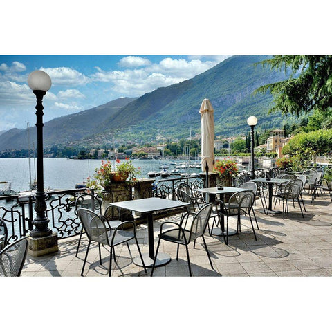 Lake Caffe #4 Gold Ornate Wood Framed Art Print with Double Matting by Blaustein, Alan