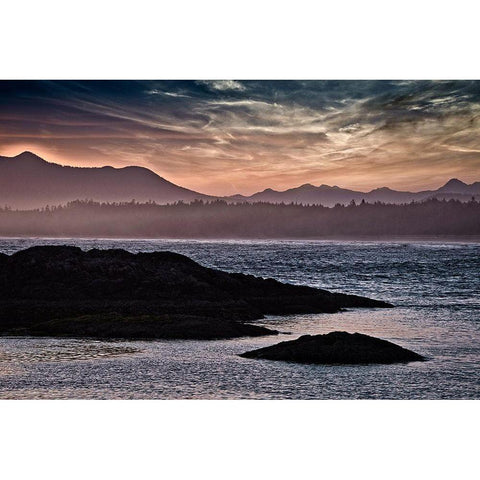 Sunset Glow at Wickaninnish Beach White Modern Wood Framed Art Print by Burdick, Chuck