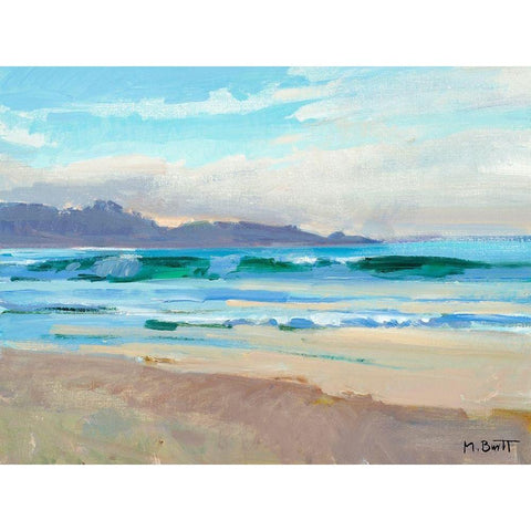 Carmel Beach Black Modern Wood Framed Art Print with Double Matting by Burtt, Marcia