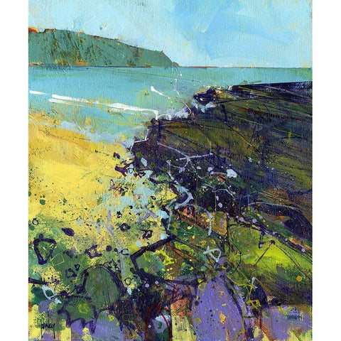 Clarach Bay Black Modern Wood Framed Art Print with Double Matting by Bailey, Paul