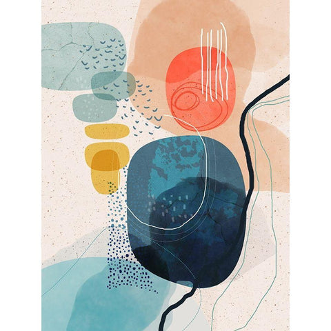 Prelude Black Modern Wood Framed Art Print with Double Matting by Banerjee, Ishita