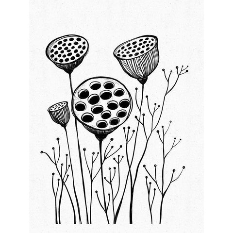 Stem White Modern Wood Framed Art Print by Banerjee, Ishita