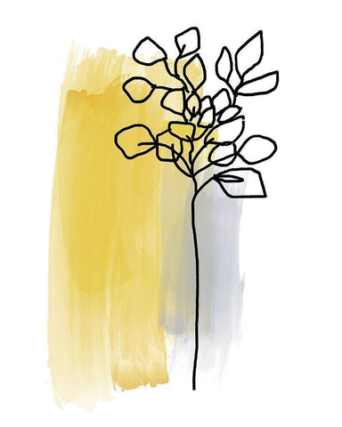 Botanique en Gris 3 White Modern Wood Framed Art Print with Double Matting by Baker, Bronwyn