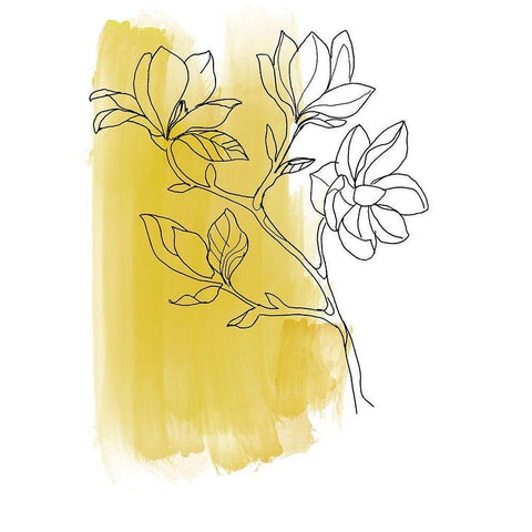 Botanique en Jaune 1 Black Modern Wood Framed Art Print by Baker, Bronwyn