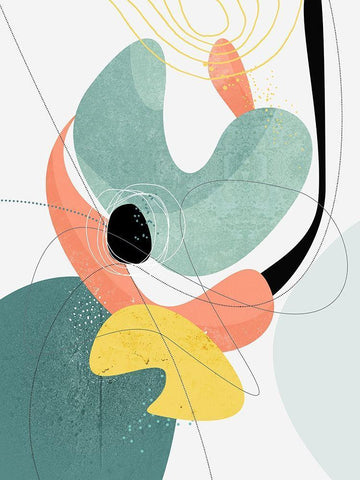 Galactic 01 - Jupiter White Modern Wood Framed Art Print with Double Matting by Banerjee, Ishita