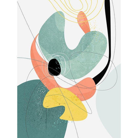 Galactic 01 - Jupiter Black Modern Wood Framed Art Print with Double Matting by Banerjee, Ishita