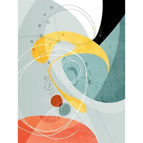 Galactic 02 - Crossings Black Modern Wood Framed Art Print with Double Matting by Banerjee, Ishita
