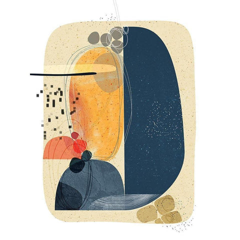Grounded Black Modern Wood Framed Art Print with Double Matting by Banerjee, Ishita