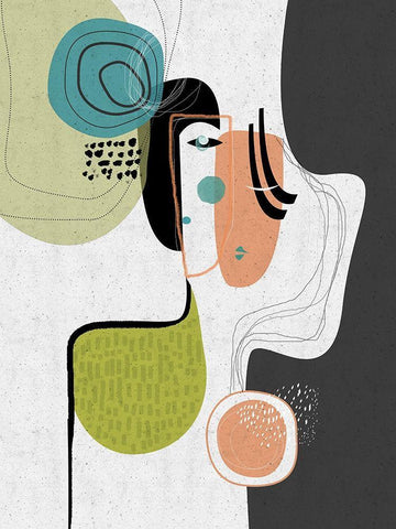 Love In Pieces White Modern Wood Framed Art Print with Double Matting by Banerjee, Ishita