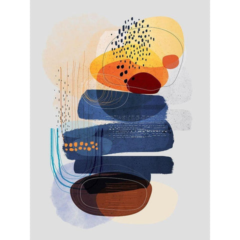Oceans Apart Black Modern Wood Framed Art Print with Double Matting by Banerjee, Ishita