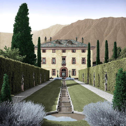 Villa Balbiano No. 3 White Modern Wood Framed Art Print by Blaustein, Alan