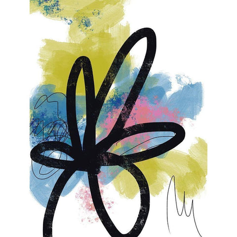 Pop Flower No. 1 White Modern Wood Framed Art Print by Baker, Bronwyn