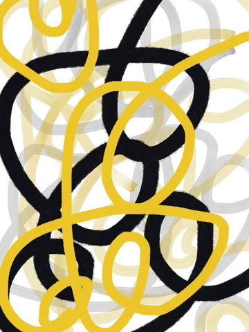 Scribble No. 1 White Modern Wood Framed Art Print with Double Matting by Baker, Bronwyn